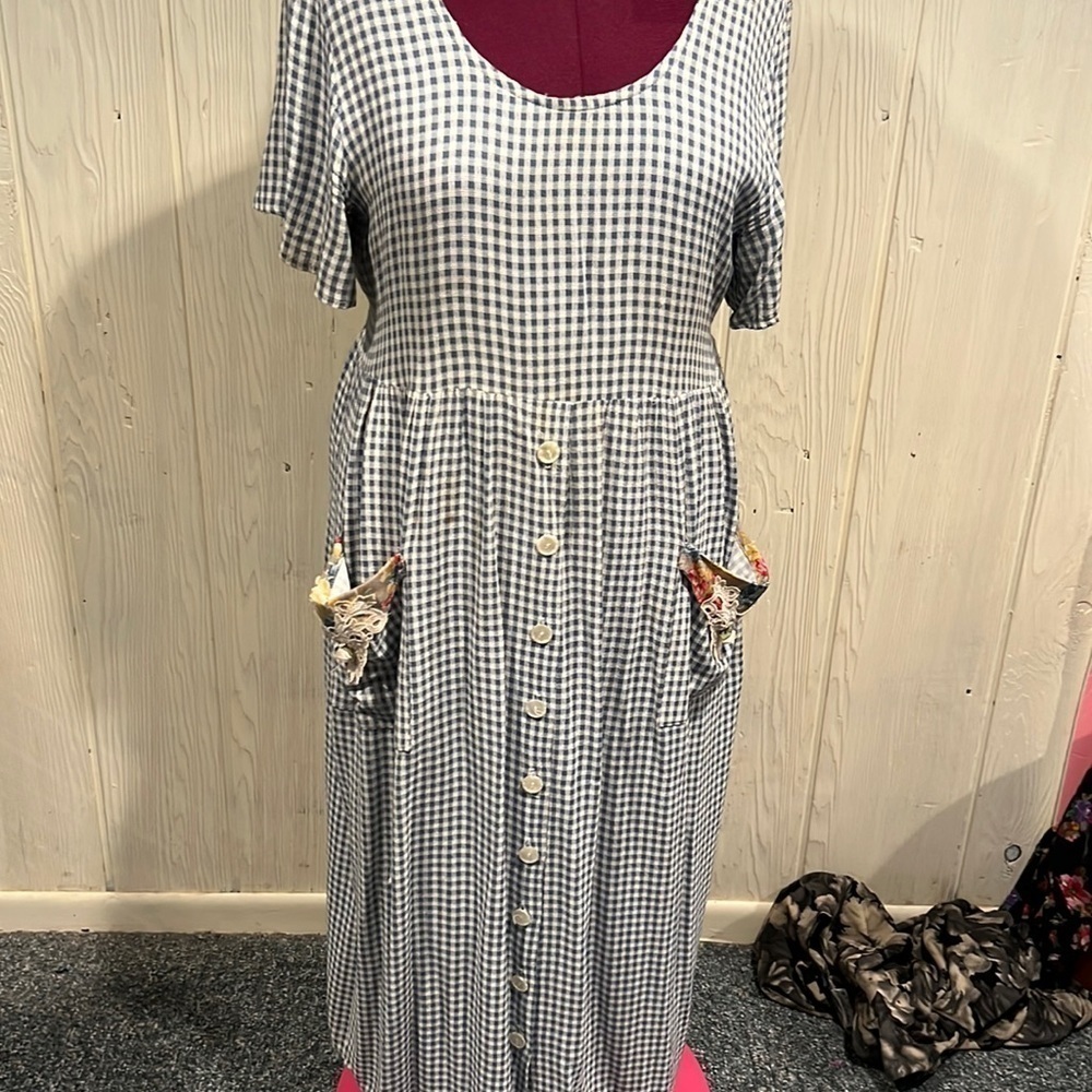 Stuart Alan Vintage Checkered Maxi Dress USA Size 12